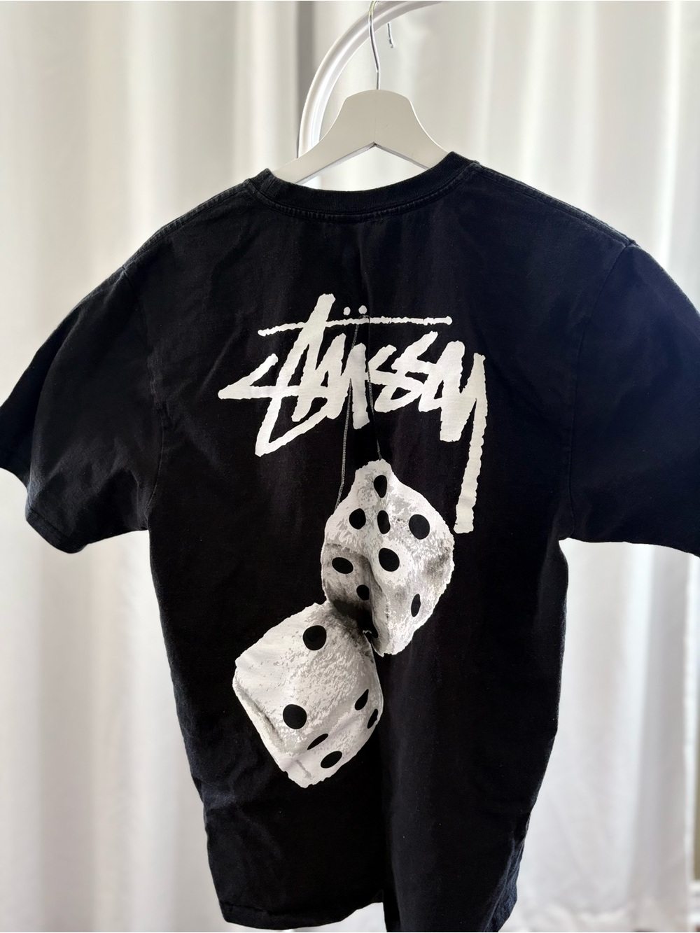 Stussy fuzzy dice tee black